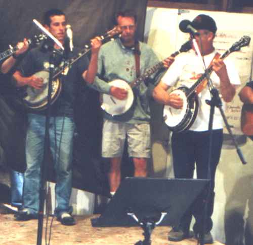 Cletis Stanley with the banjo given to him by 'grampa' Ralph