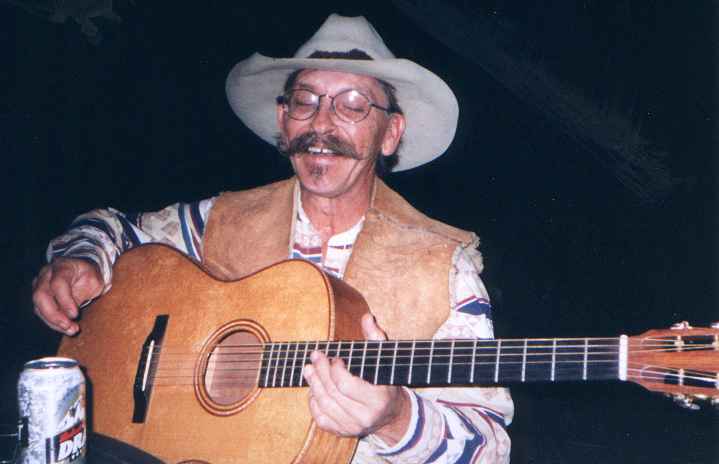 Pete playing a Laughlin guitar